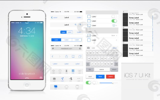 ios7UI設(shè)計(jì)psd素材