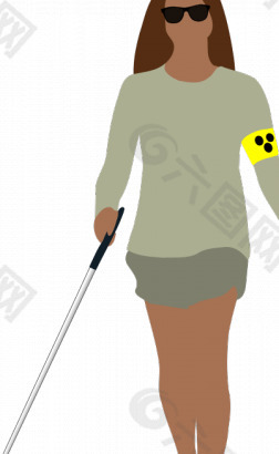 矢量圖像的盲女人