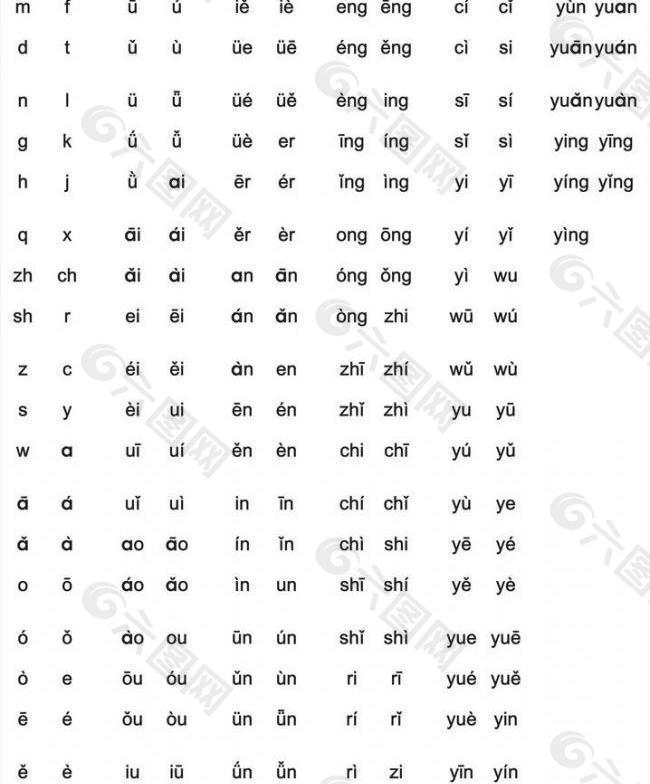 汉语拼音表识字卡大全图片
