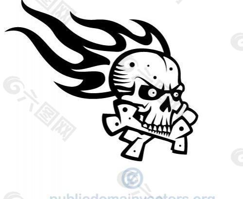 火焰矢量圖形的頭骨