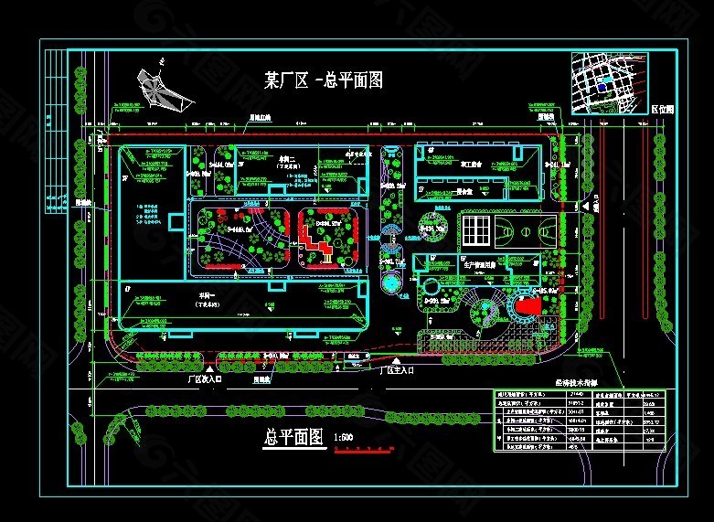 [南方]某工厂厂区总平面cad设计施工