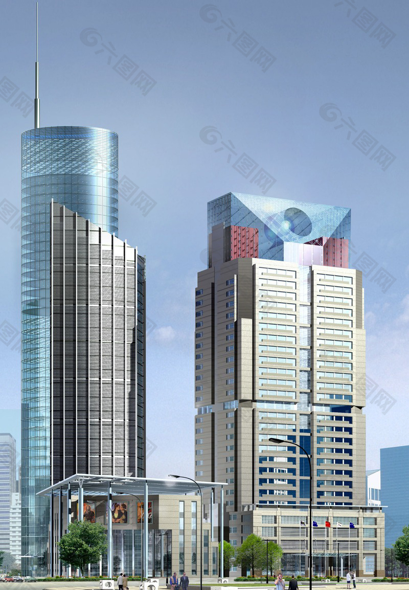 美觀大方高層公建建筑3D模型