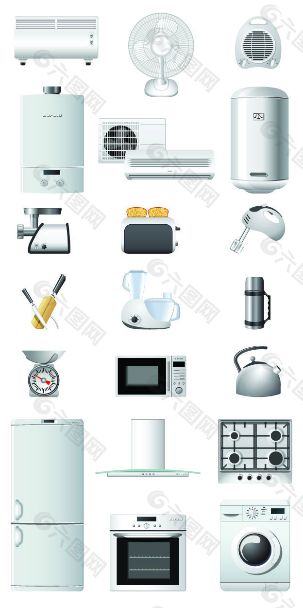 廚房電器 家電 矢量圖