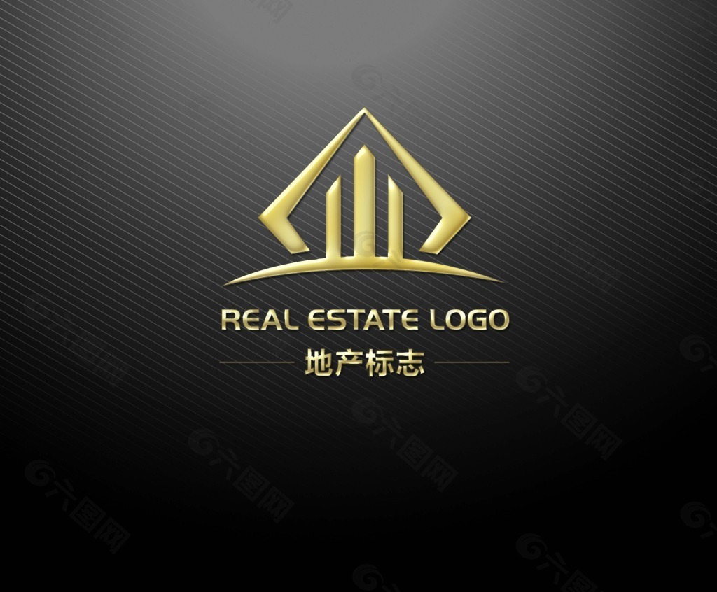 房产logo深色psd背景黑色背景素材免费下载(图片编号
