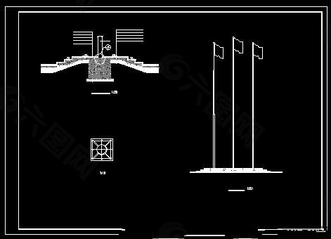 旗杆基础做法cad施工详图