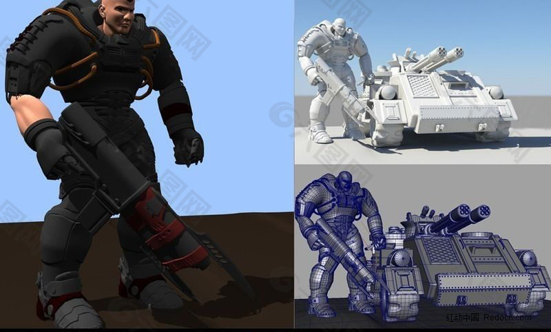 機械戰士3D模型