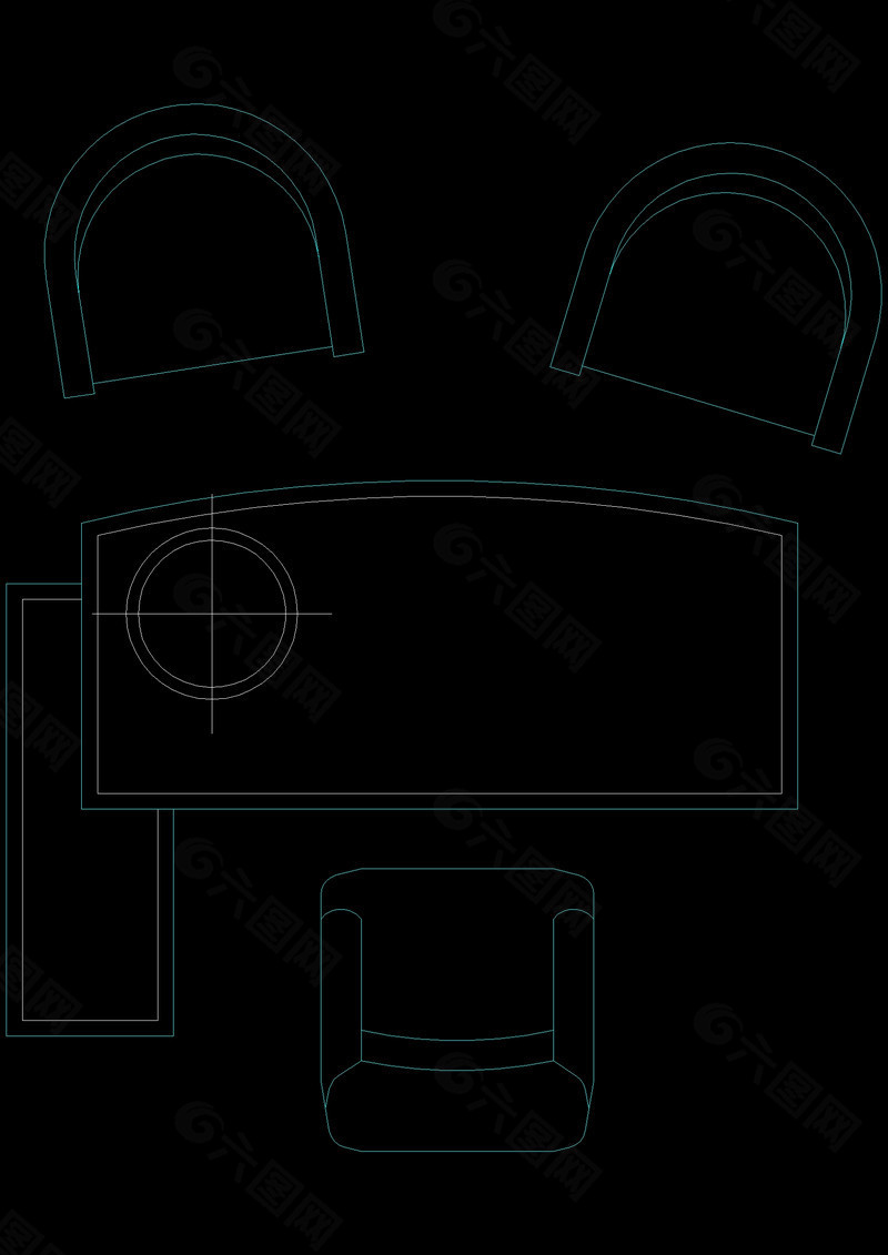 設計辦公桌cad圖塊