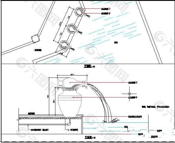 陶罐喷水小品施工图装饰装修素材免费下载(图片编号:4748247-六图网