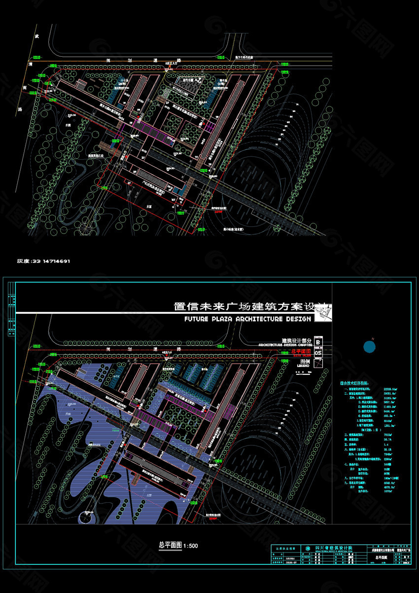 某城市建筑總平面cad景觀素材