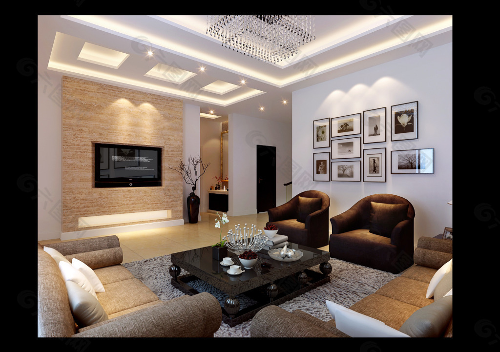 溫馨客廳效果圖