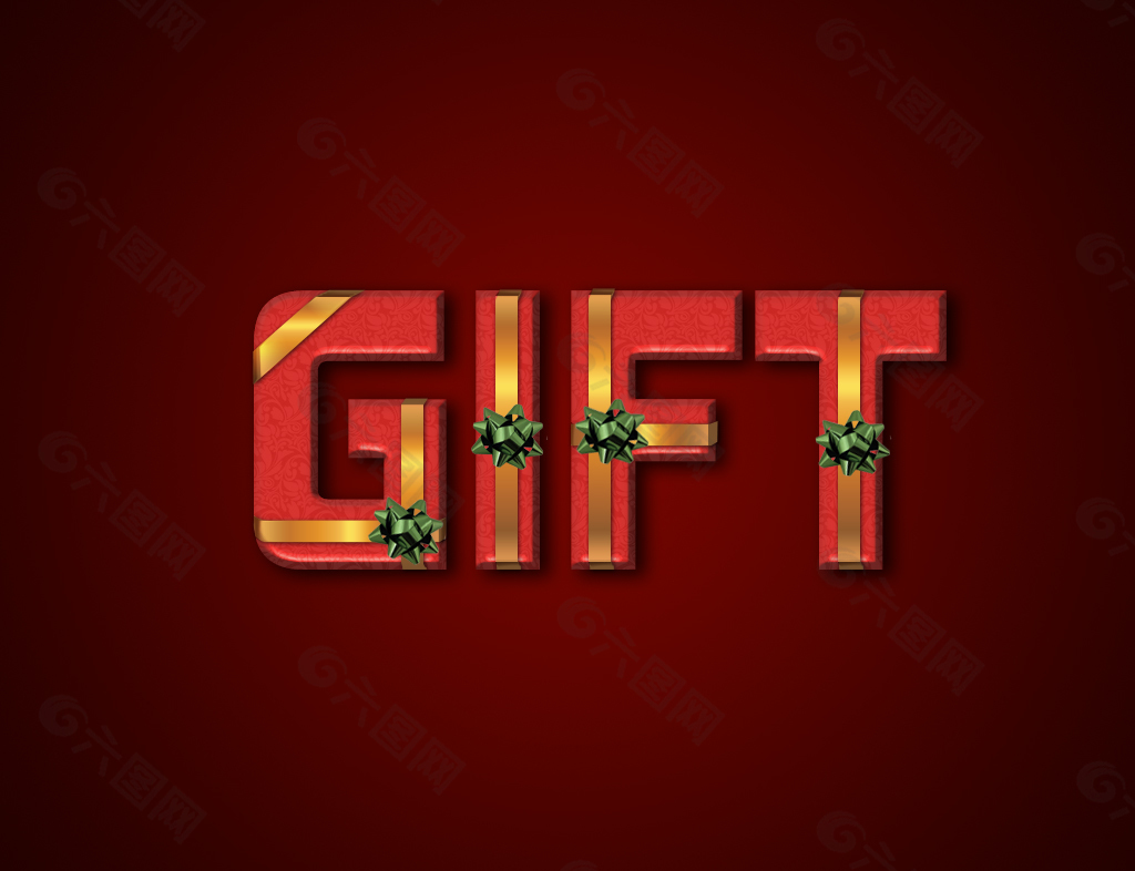 GIFT礼物艺术字设计