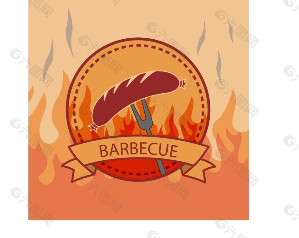 燒烤矢量標簽