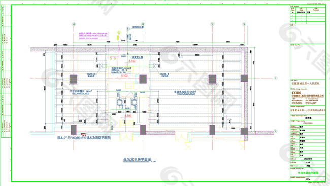 生活水泵房平面图CAD图纸