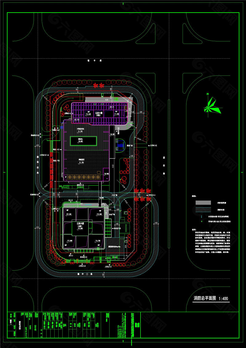 消防总平面图cad图纸