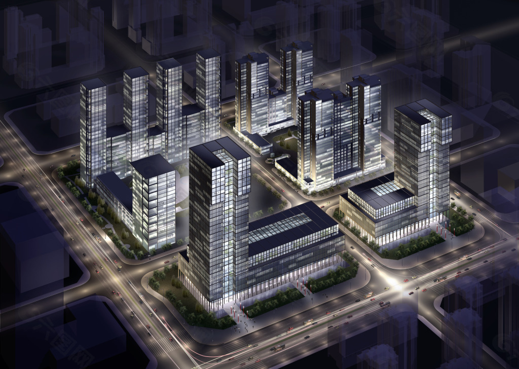 城市金融中心夜景