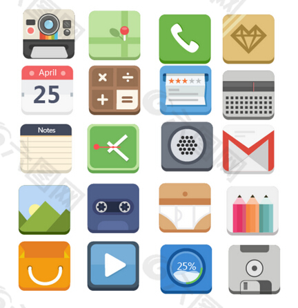 手机扁平化icon图标