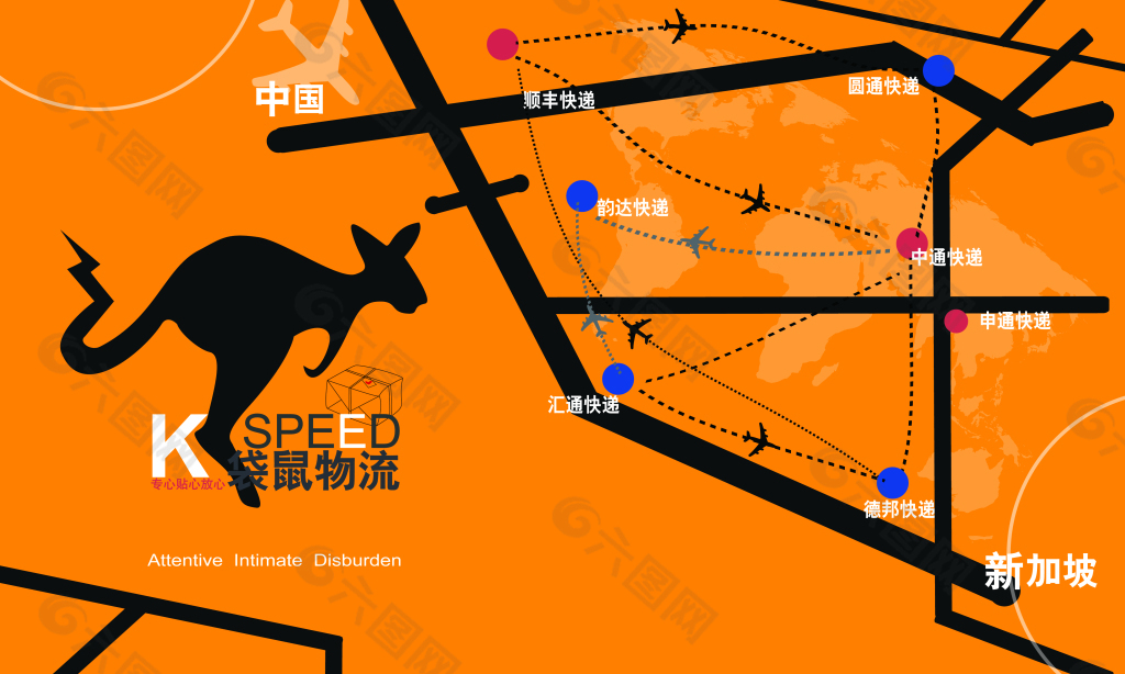 原創(chuàng)海報(bào)袋鼠物流公司海報(bào)banner