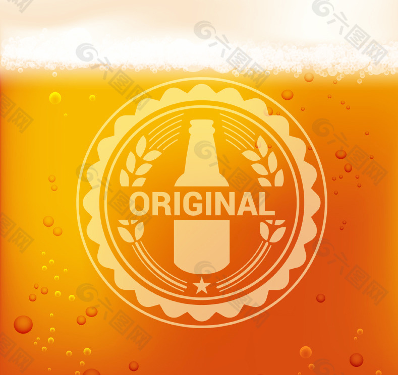 圓形標簽啤酒背景矢量素材