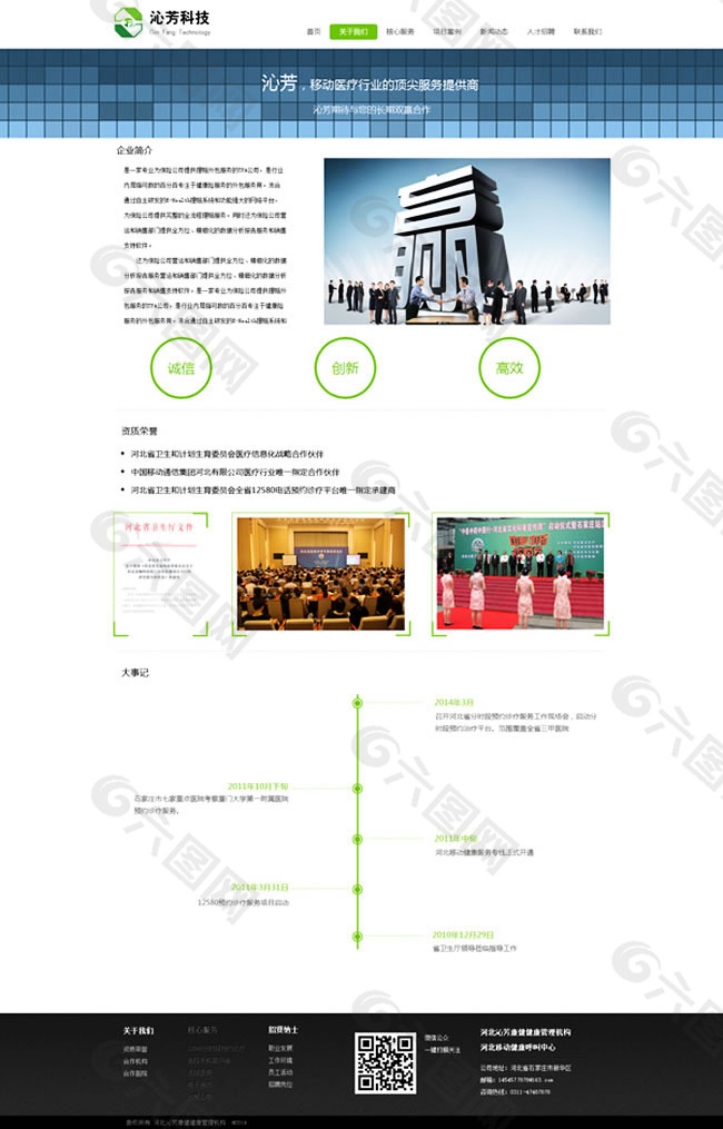 科技公司網站設計PSD素材