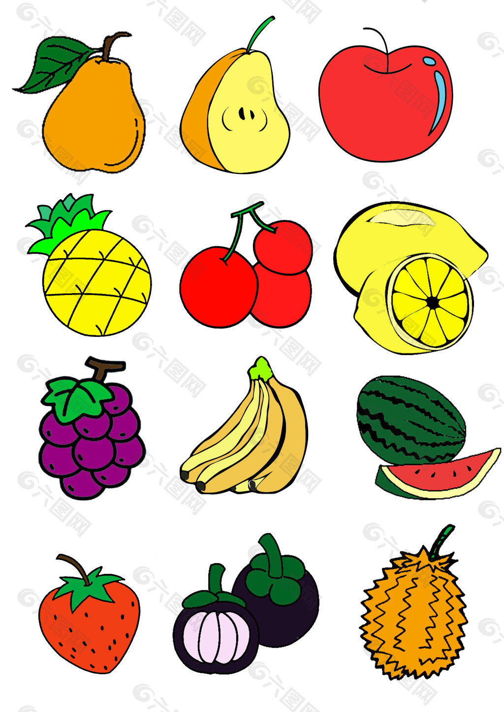 浏览本次作品的您可能还对简笔画,水果,梨子,苹果,菠萝,樱桃,柠檬