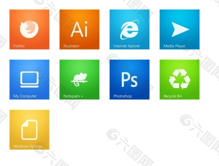 简约win8电脑图标下载