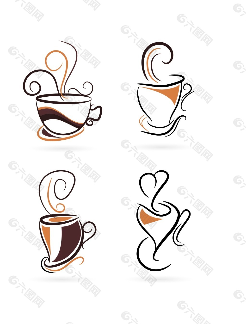 線(xiàn)描咖啡杯