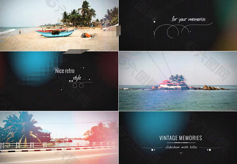 漏光裝飾中的溫暖懷舊回憶AE模板