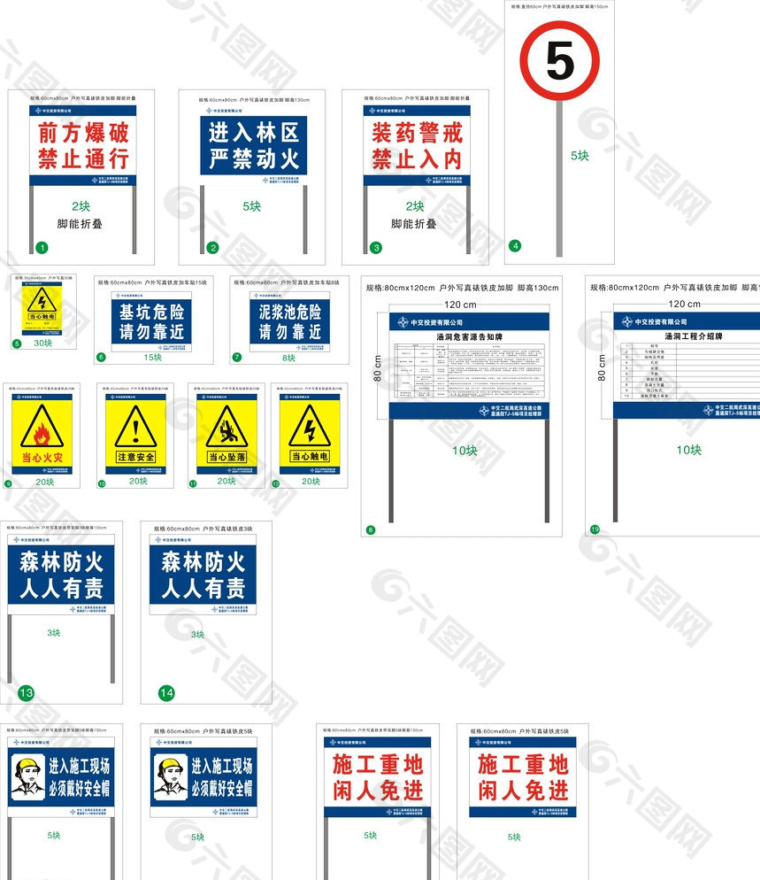 工地标示牌图片