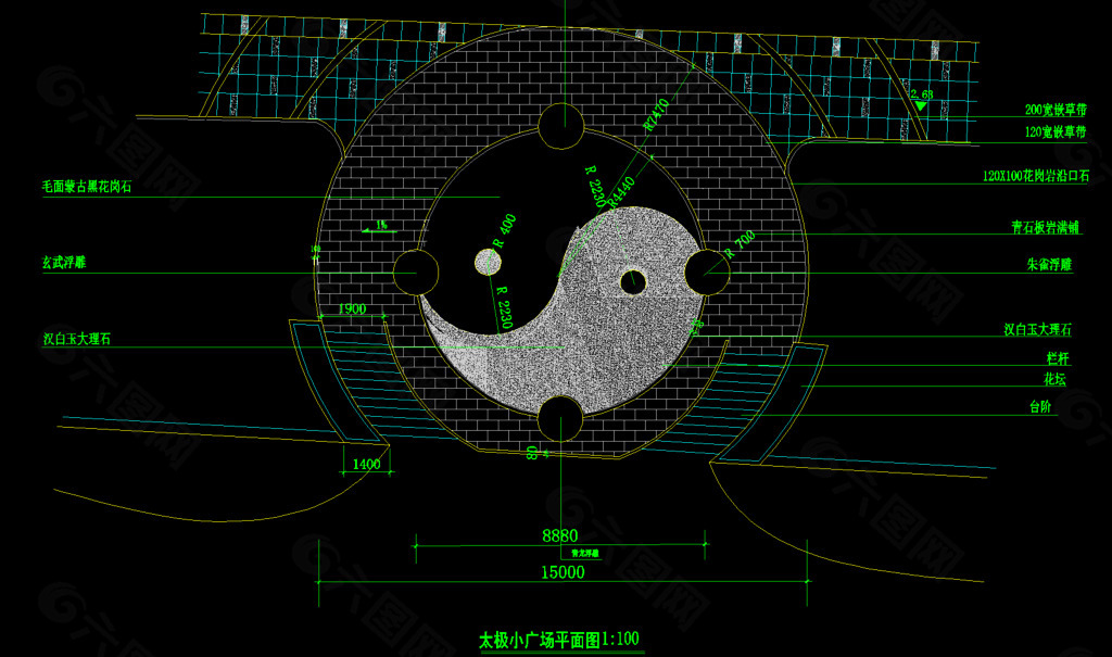 公园景观太极广场平面图片