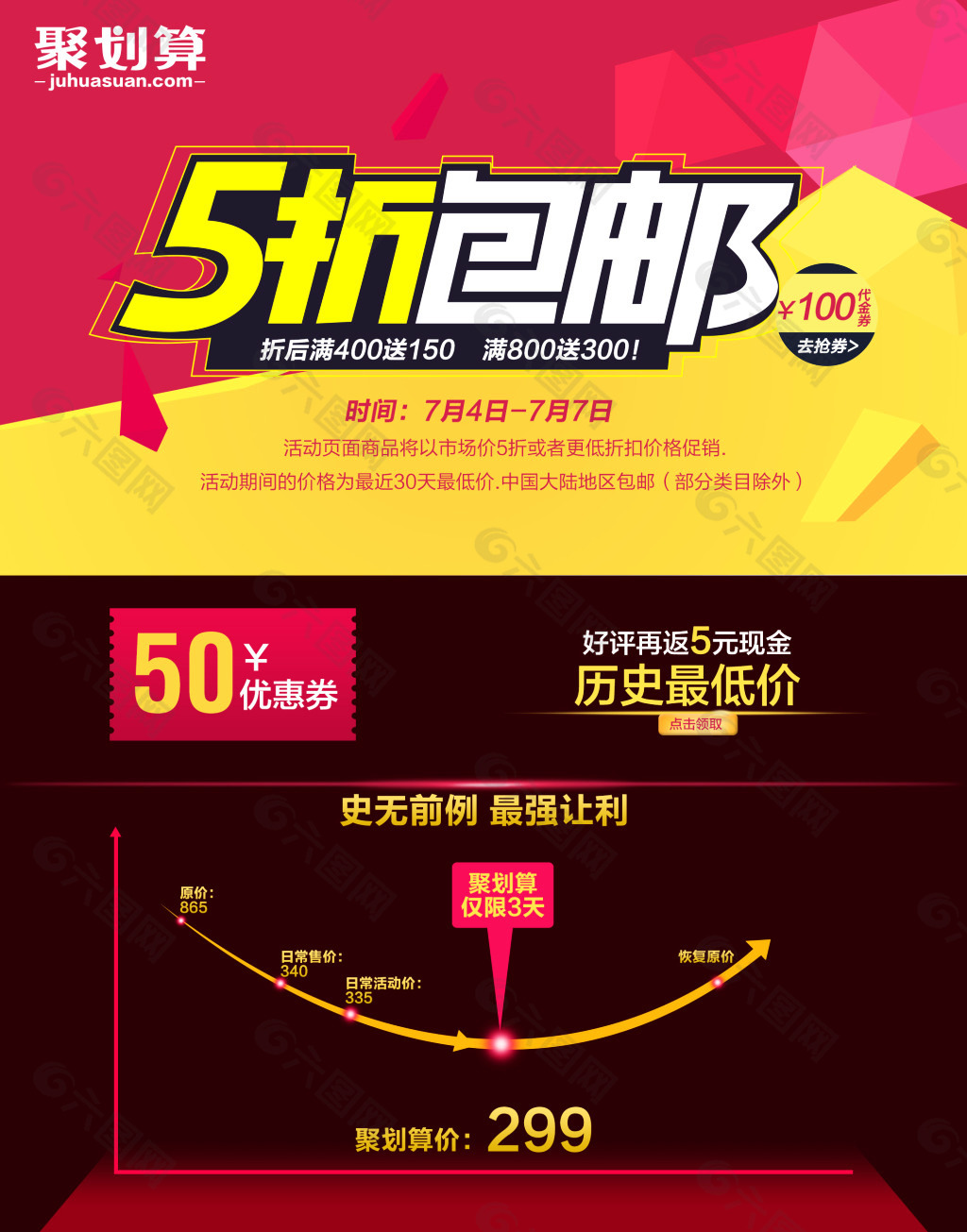 淘寶促銷聚劃算PSD模版
