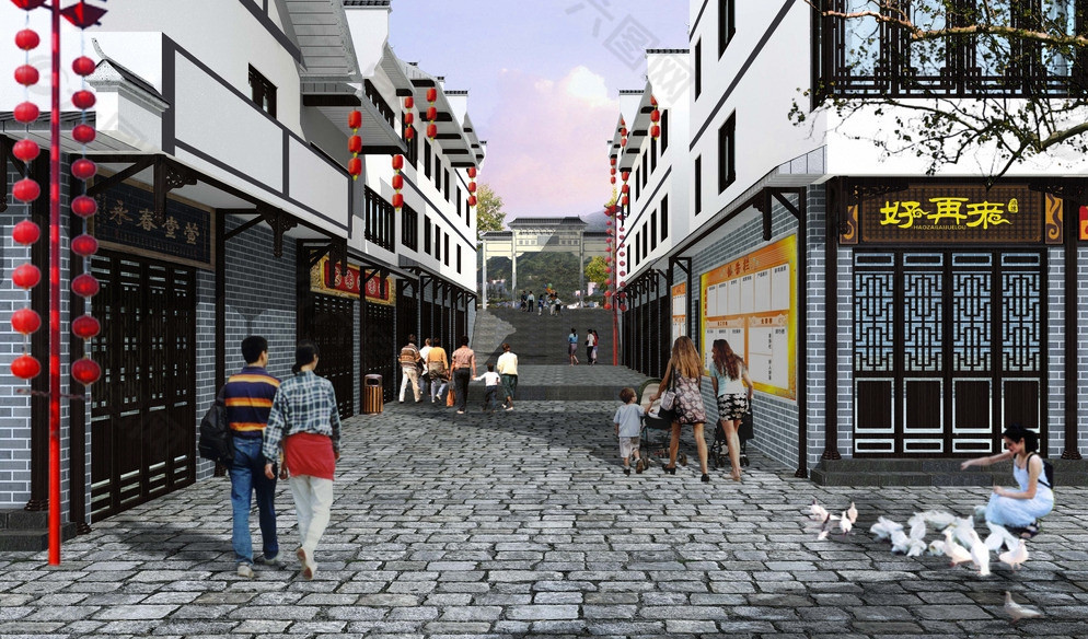 古建效果圖圖片