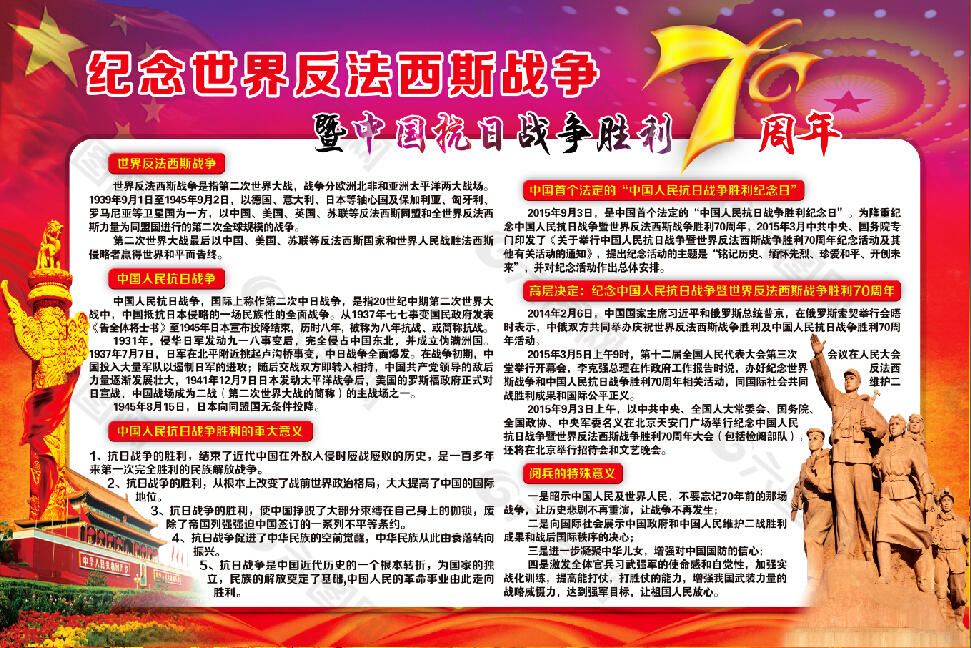 反法西斯戰(zhàn)爭勝利70周年P(guān)SD設(shè)計圖下載