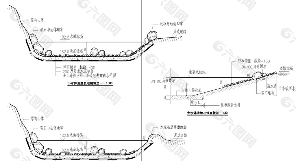 公園景觀 水體施工圖圖片