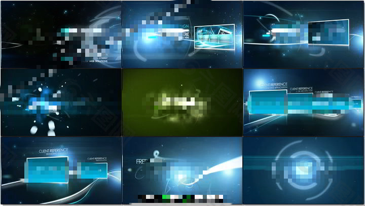 粒子迸射中的創(chuàng)意工作室宣傳模板