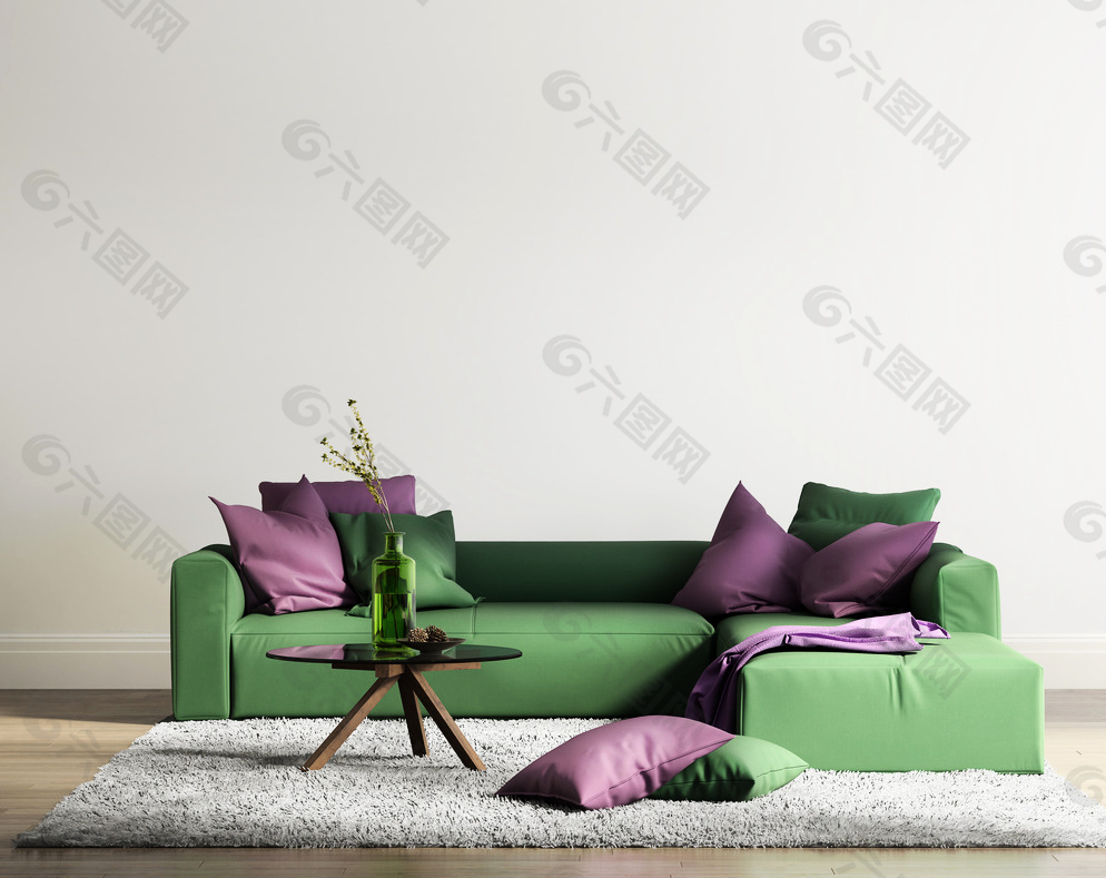 綠色轉(zhuǎn)角沙發(fā)圖片