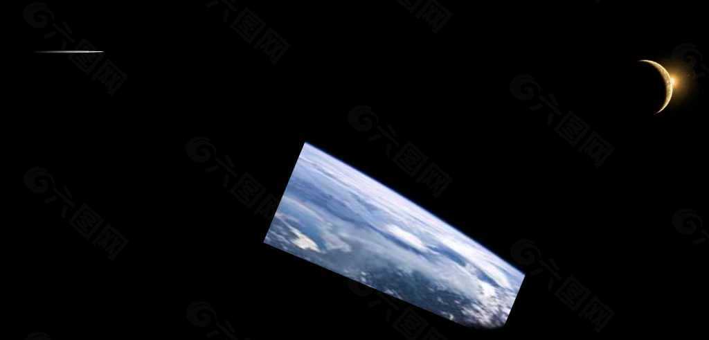 月亮地球流星