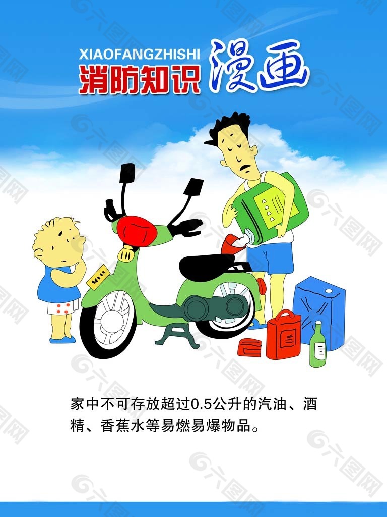 消防漫画展板图片