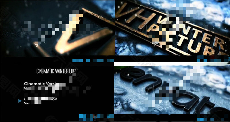 雪地里的三維重金屬logo演繹ae模板