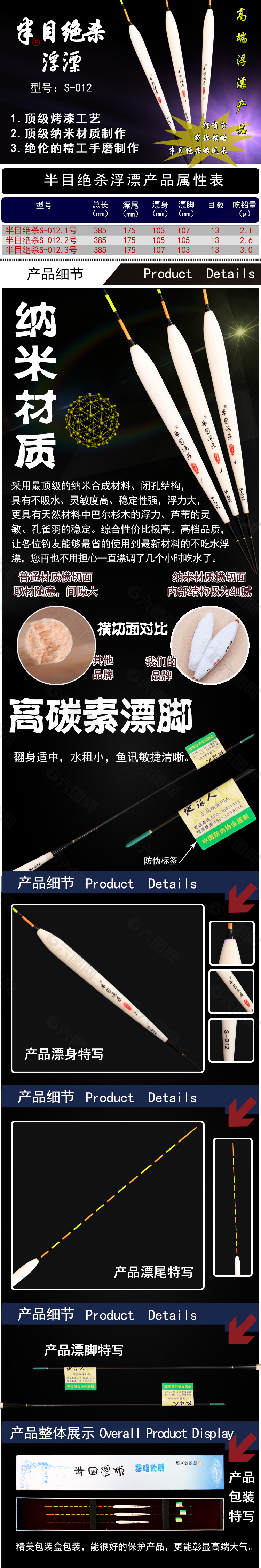 納米材質(zhì)魚漂詳情圖