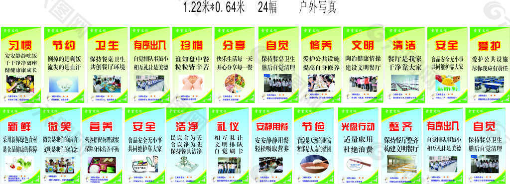 食堂墻上珍惜糧食愛護(hù)公務(wù)