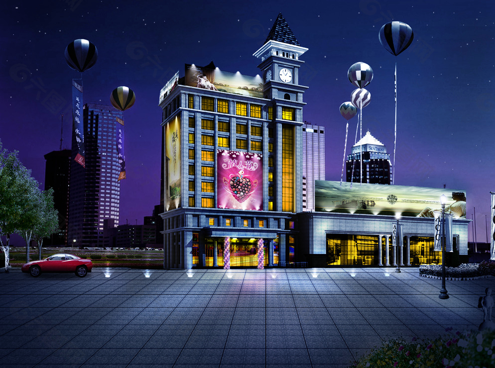 酒店夜景景觀設(shè)計(jì)圖片