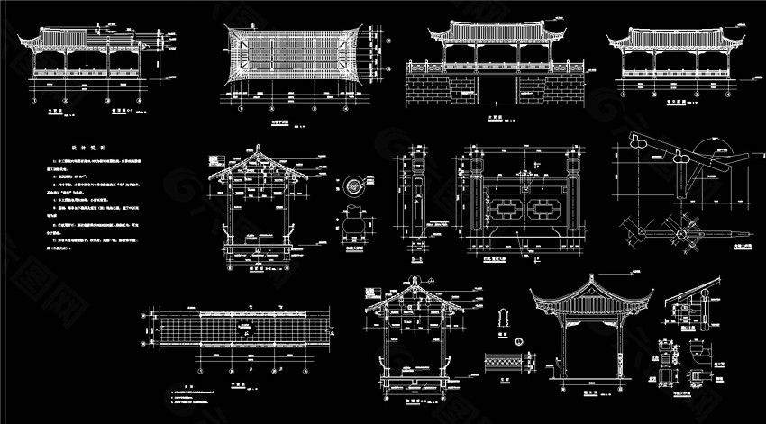 连体结构方案CAD景观图纸