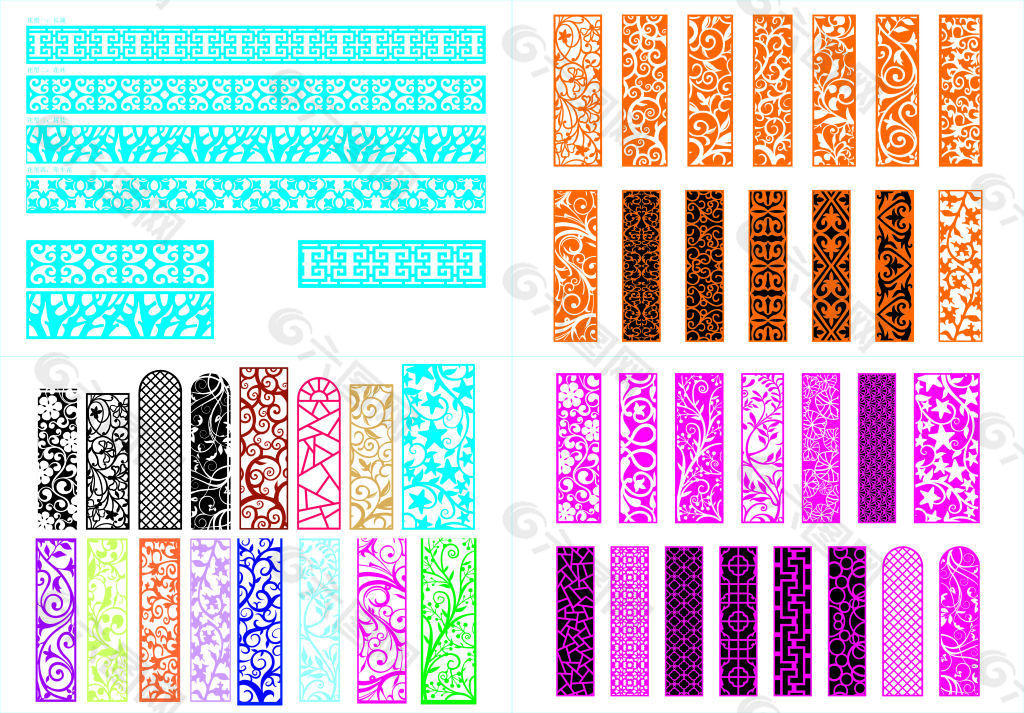 鏤空花紋矢量圖