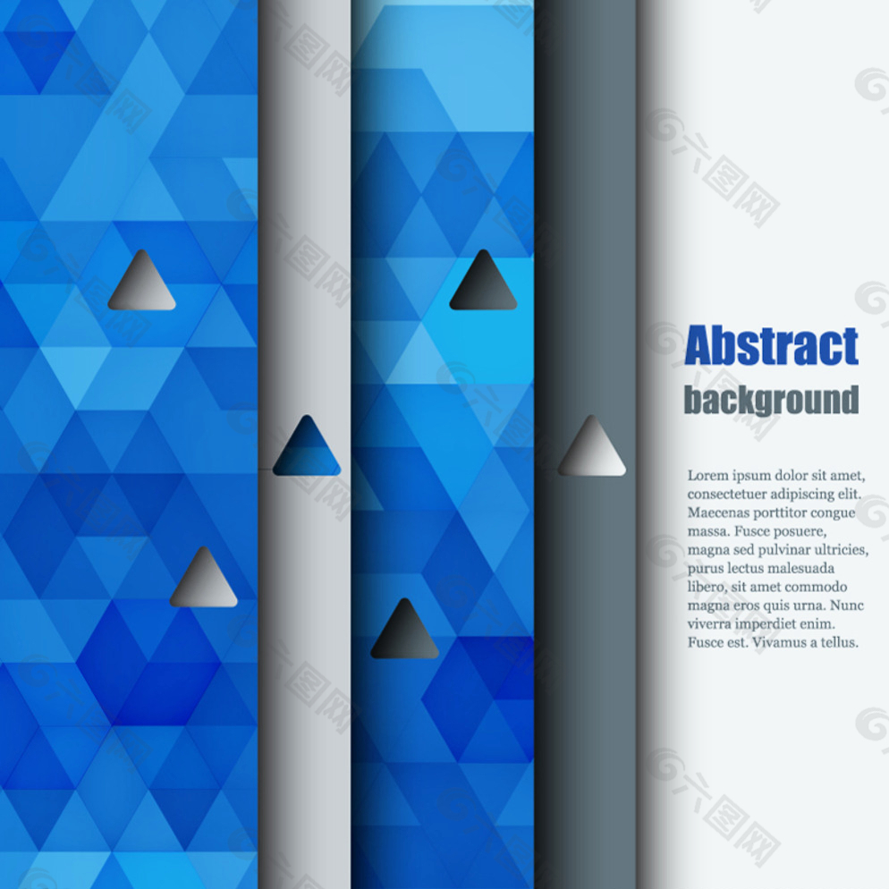 三角形镂空堆叠纸张背景矢量素材图片