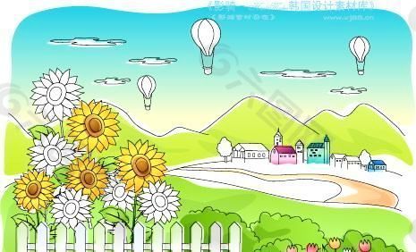 卡通兒童 線條插畫 矢量 AI_0229