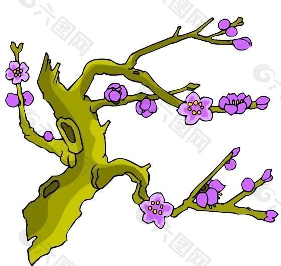 樹木古典插畫