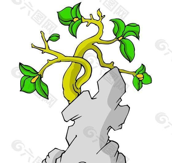 樹木古典插畫