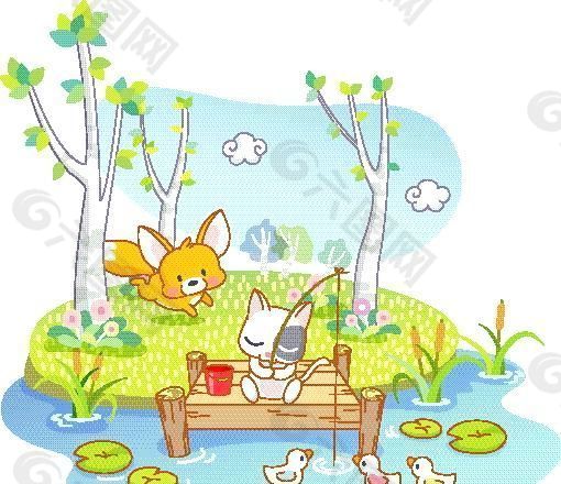 動漫卡通 動物漫畫 矢量素材 EPS_30