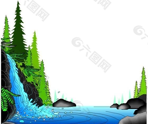 海邊風景 風景建筑 矢量 EPS_0088