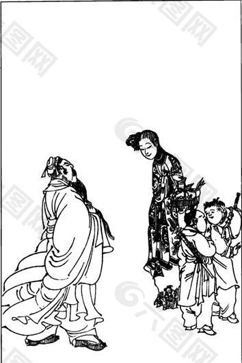 古版畫 人物類 人物畫 矢量 EPS格式_0482